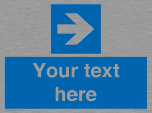 Custom Directional signage blue right arrow 